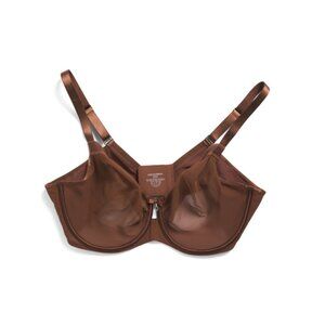 CURVY COUTURE Chocolate Full Figure Sheer Mesh Unlined Underwire Bra